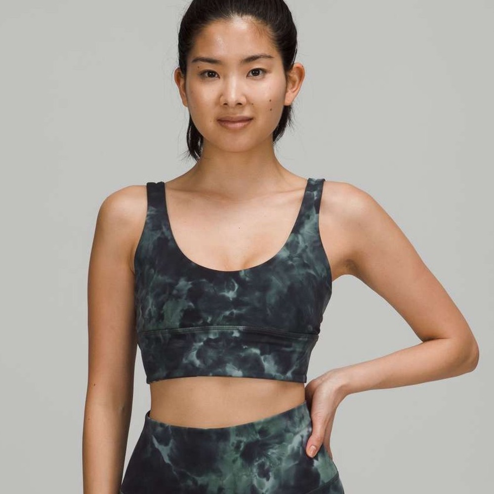 Lululemon Align Reversible Bra Black Blue Tie Dye Size 4